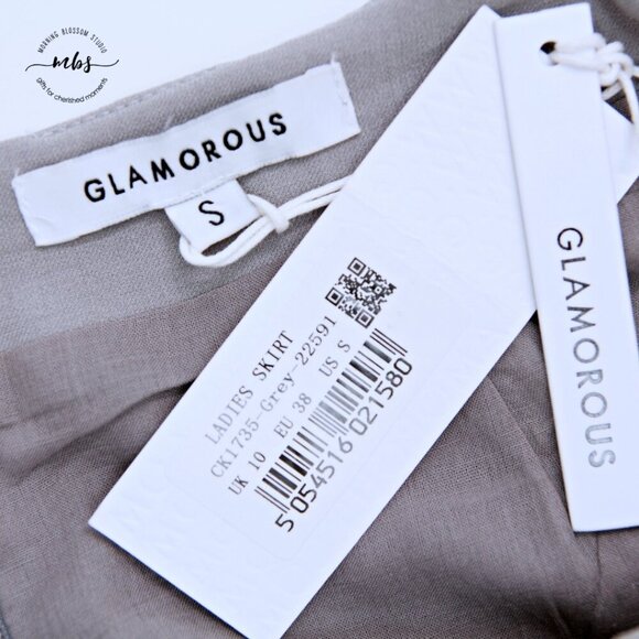 NWT Glamorous Split Wrap Midi Skirt Gray Women S - Picture 8 of 9